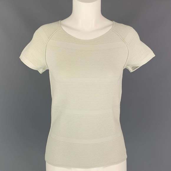 GIORGIO ARMANI Tops - GIORGIO ARMANI Sea Foam Viscose  Polyester Ribbed Casual Top